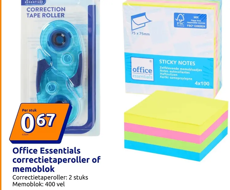 Promotie: correctietaperoller of memoblok