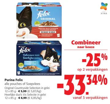 Aanbieding: Purina Felix alle pouches of Soepvlees