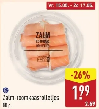 Aanbieding: Zalm-roomkaasrolletjes