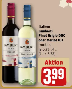 Aanbieding: Lamberti Pinot Grigio DOC oder Merlot IGT