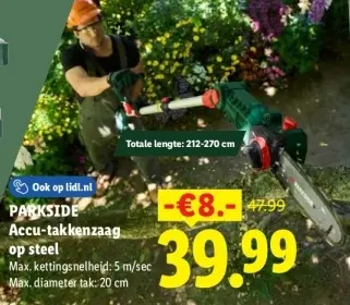 Aanbieding: Accu-takkenzaag op steel