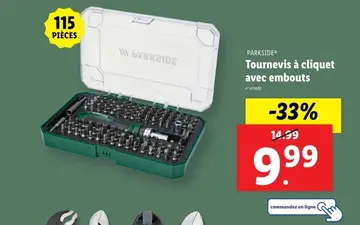 Offre: Tournevis à cliquet avec embouts