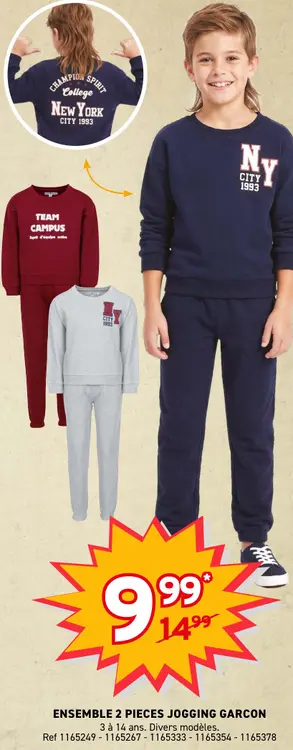 Offre: Ensemble 2 pièces jogging garçon