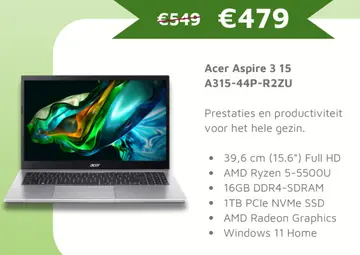Aanbieding: Acer Aspire 3 15 A315-44P-R2ZU