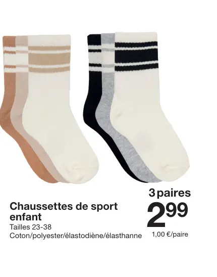Offre: Chaussettes de sport enfant