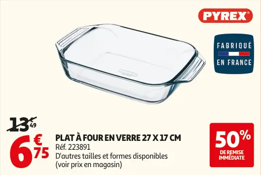Promotie: Plat à four en verre