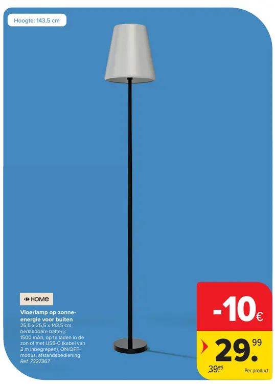 Promotie: Vloerlamp op zonne-energie voor buiten