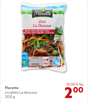 Offre: Crudités La douceur
