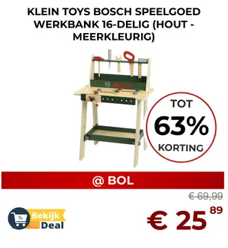 Aanbieding: Klein toys BOSCH speelgoed werkank 16-delig