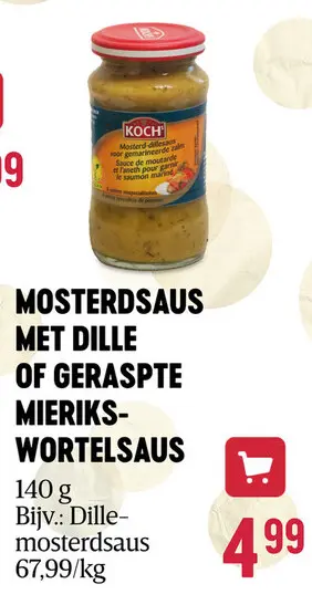 Aanbieding: Mosterdsaus met dille of geraspte mierikswort