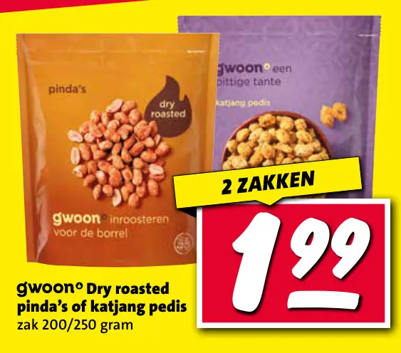 Aanbieding: Dry roasted pinda's of katjang pedis