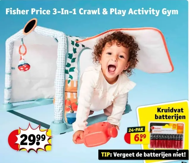 Aanbieding: Fisher Price 3-In-1 Crawl & Play Activity Gym