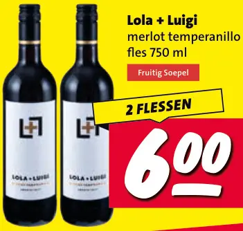 Aanbieding: Lola + Luigi Merlot temperanillo