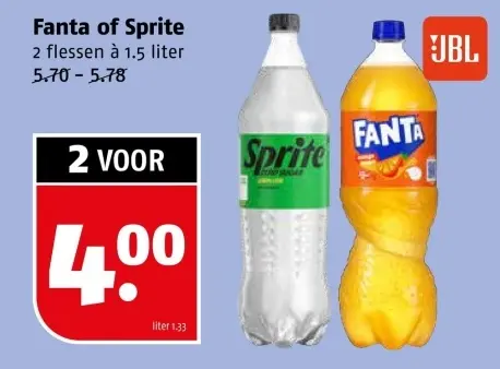 Aanbieding: Fanta of Sprite