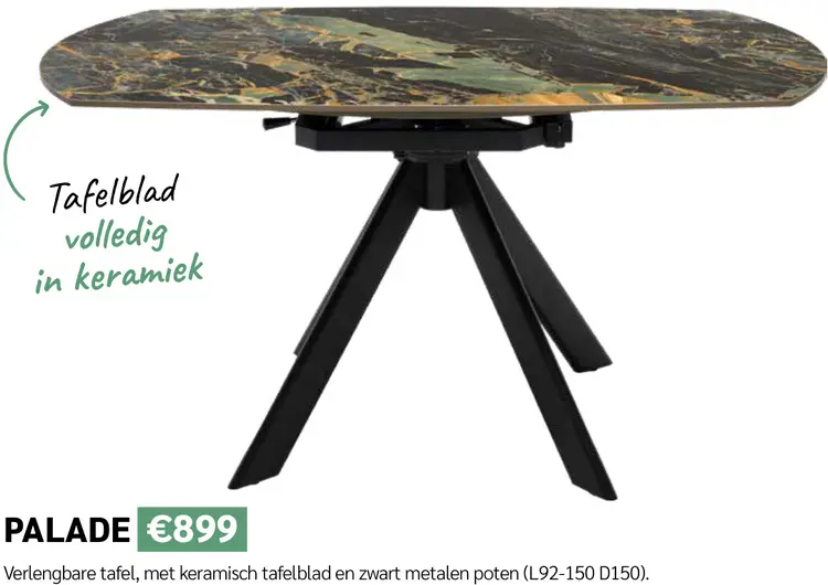Promotie: Verlengbare tafel Palade