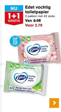 Aanbieding: Edet vochtig toiletpapier