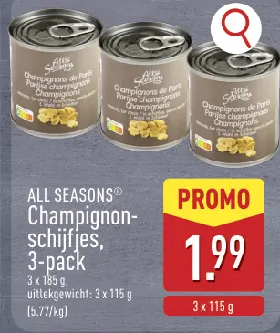 Promotie: Champignonschijfjes, 3-pack