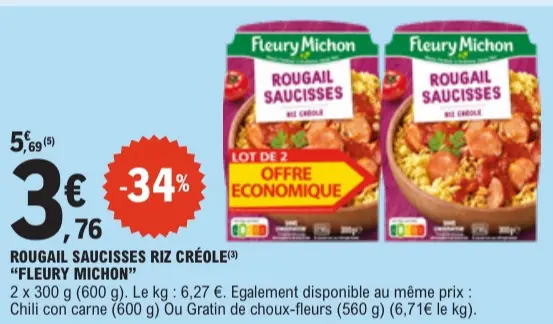 Promotie: Rougail saucisses riz créole