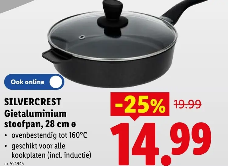 Promotie: Gietaluminium stoofpan