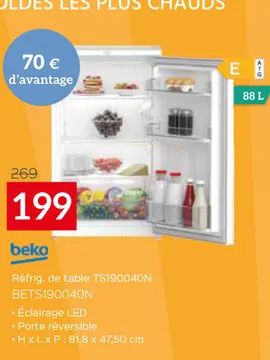 Offre: Réfrig. de table TS190040N BETS190040N