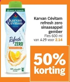 Aanbieding: refresh zero sinaasappel gember