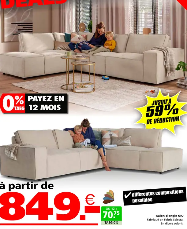 Offre: Salon d'angle GIO