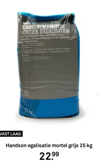 Aanbieding: egalisatie mortel grijs