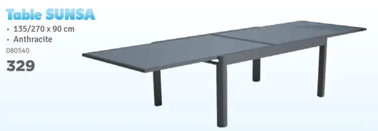 Offre: Table SUNSA