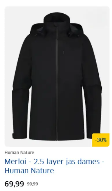 Aanbieding: Merloi - 2.5 layer jas dames