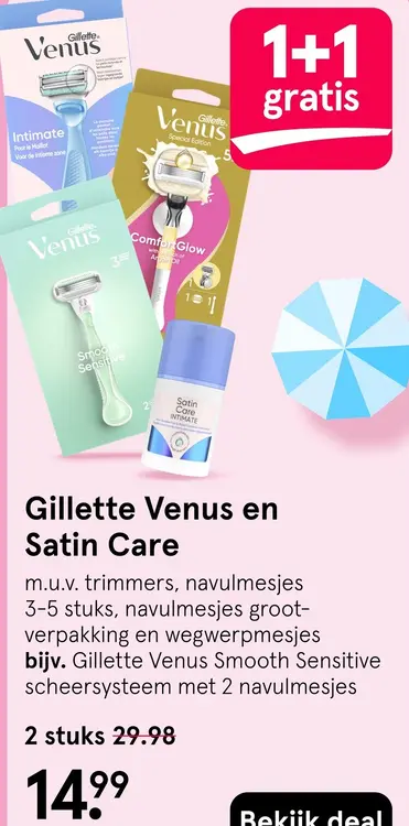 Aanbieding: Gillette Venus en Satin Care