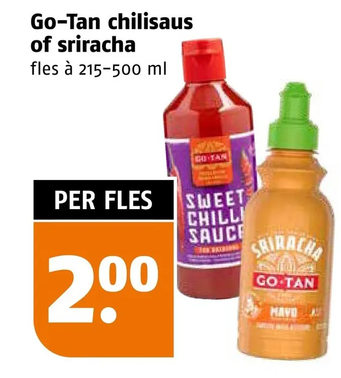 Aanbieding: Go-Tan chilisaus of sriracha