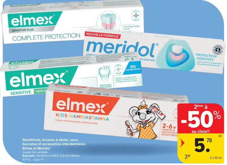 Offre: Dentifrices, brosses à dents, eaux buccales