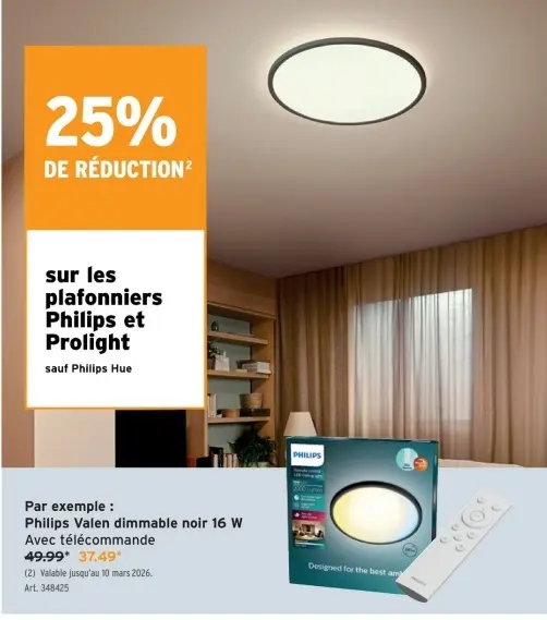 Offre: Valen dimmable noir 16 W