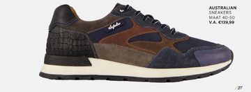 Aanbieding: Australian Tiago Sneakers blauw Leer