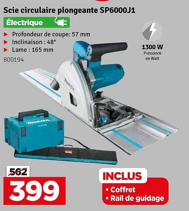 Offre: Scie circulaire plongeante SP6000J1