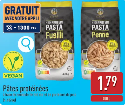 Offre: CUCINA Pâtes protéinées