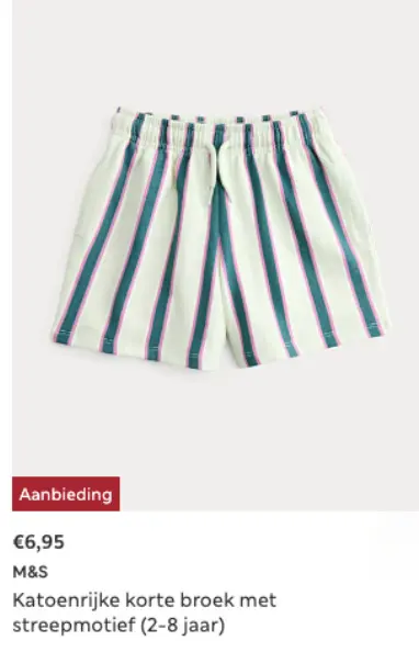 Aanbieding: Katoenrijke korte broek met streepmotief