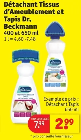 Offre: Détachant Tissus d'Ameublement et Tapis Dr. Beckmann