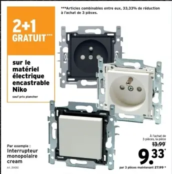 Offre: Interrupteur monopolaire cream