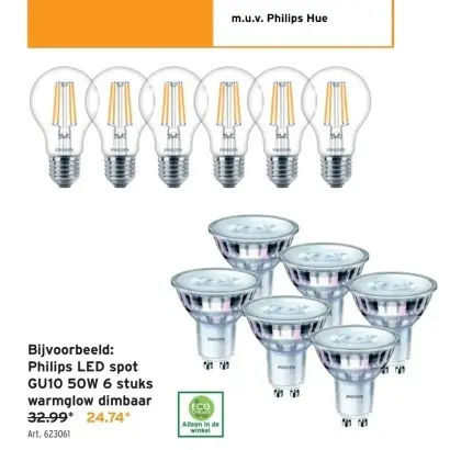 Promotie: Philips LED spot GU10 50W