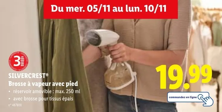 Offre: Brosse à vapeur avec pied