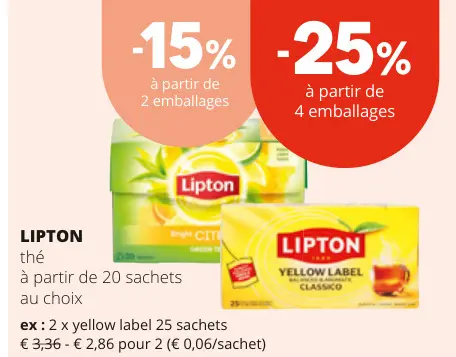 Offre: Lipton thé