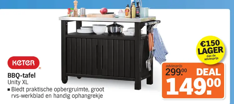 Aanbieding: BBQ-tafel Unity XL