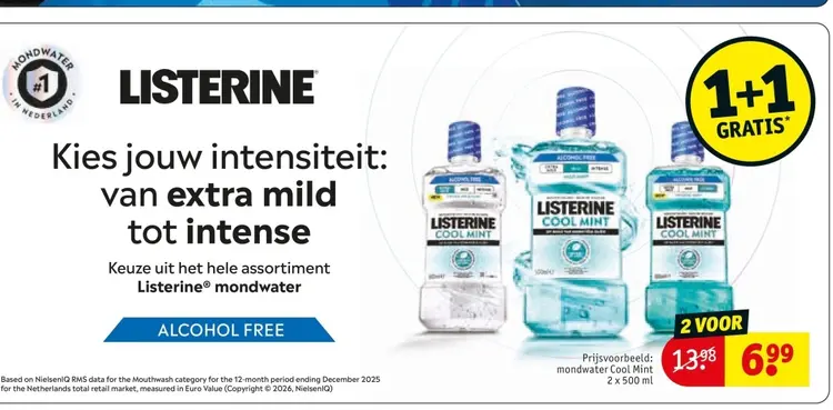 Aanbieding: Listerine mondwater Cool Mint