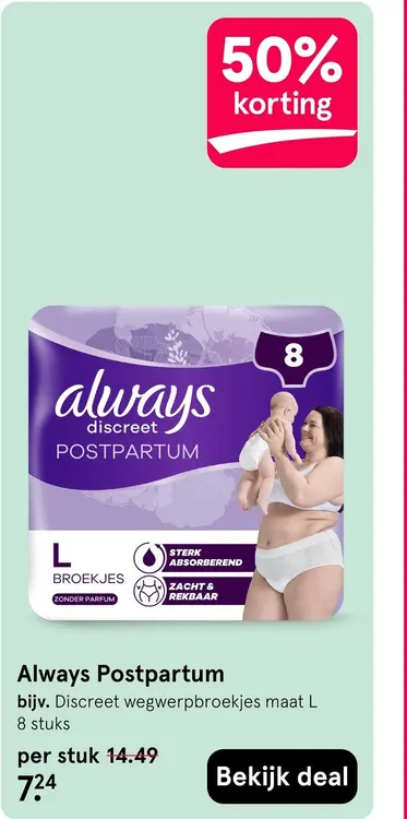 Aanbieding: Discreet wegwerpbroekjes maat L