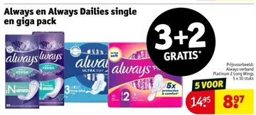 Aanbieding: Always en Always Dailies single en giga pack