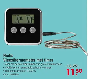 Aanbieding: Neds Vleesthermometer met timer