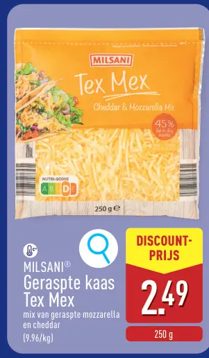 Promotie: Geraspte kaas Tex Mex