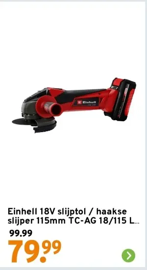 Aanbieding: 18V slijptol / haakse slijper 115mm TC-AG 