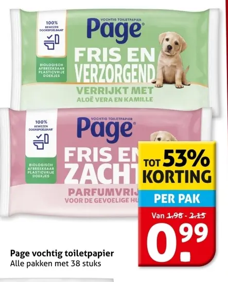 Aanbieding: vochtig toiletpapier